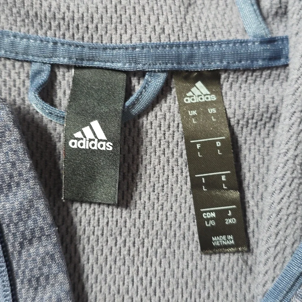 Men's Adidas Size Large Team Issue Full Zip Hoodie in Tech Ink Heather‎ Blue